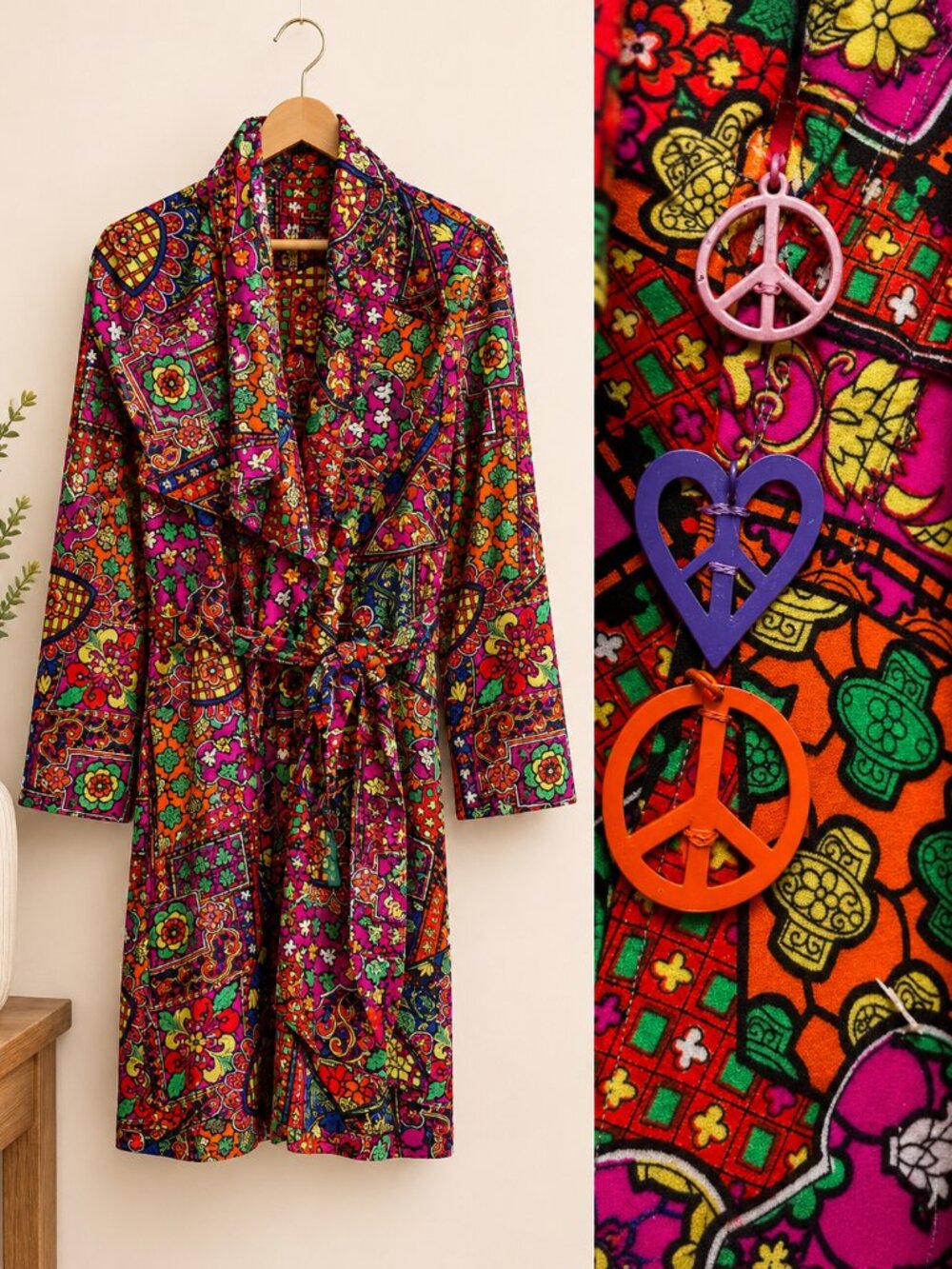 Hand-Made 1960's Psychedelic Hippie Dress